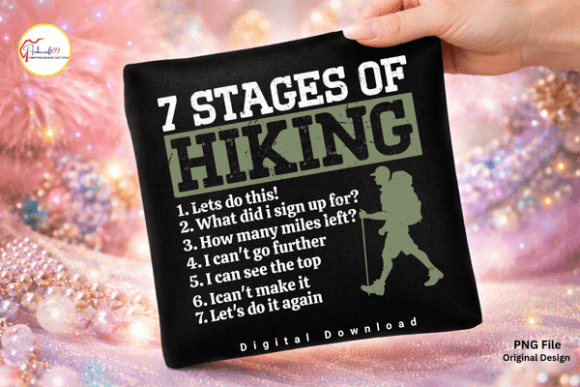 7 Stages Of Hiking PNG: The Ultimate Camping Humor Design