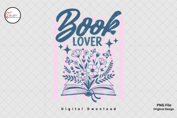 Book Lover PNG: Vintage Floral Reading Design