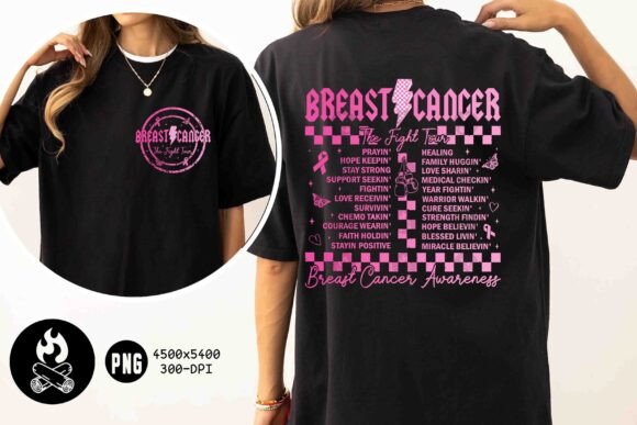 Breast Cancer Fight Tour PNG: A Bold Design for Awareness
