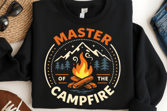 Campfire Mountain Camping Shirt PNG: Ignite Your Designs