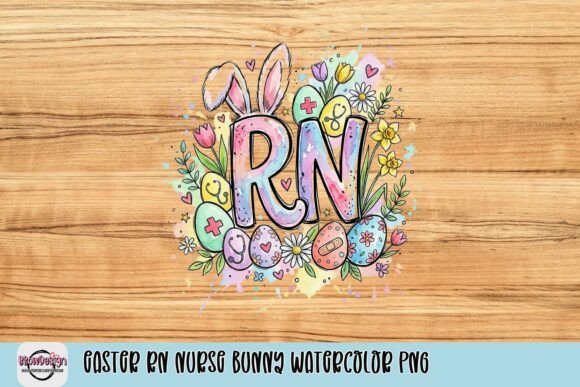 Celebrate Easter with the RN Nurse Bunny Watercolor PNG