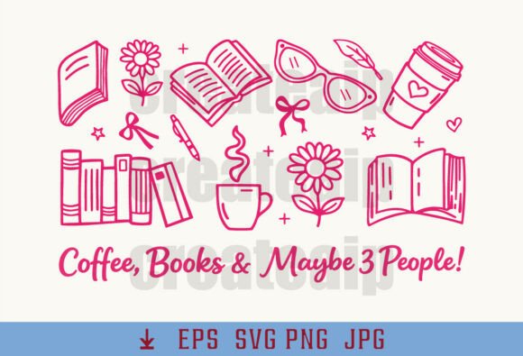 Coffee Books & Maybe 3 People SVG: A Cozy Design Asset