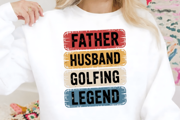 Father Husband Golfing Legend PNG: A Design Asset for the Modern Dad