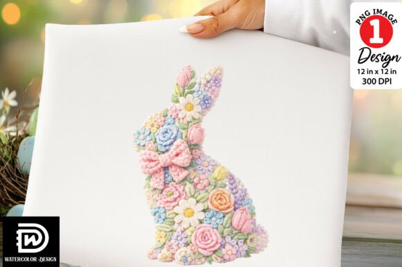 Faux Yarn Easter Bunny Png: A Textured Delight for Spring Designs