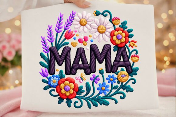 Floral Mama Yarn Embroidery: A Mother's Day Design Essential