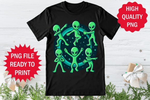 Funny Alien Dancing Sublimation Clipart: Cosmic Cool for Your Designs