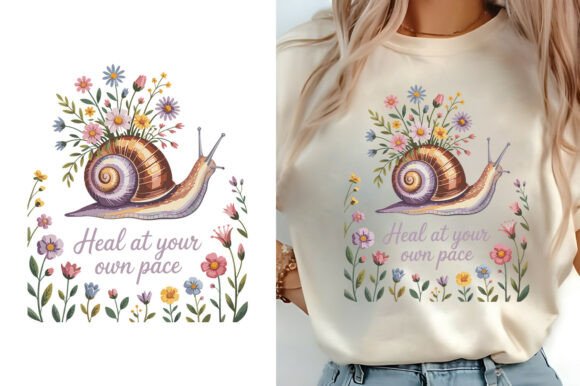 Heal at Your Own Pace Mental Health Tee Design