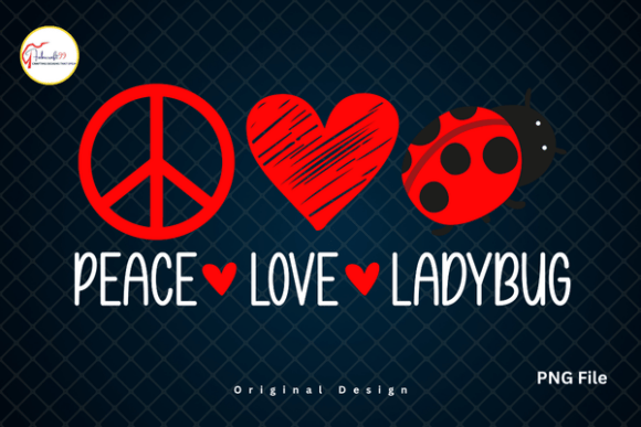 Peace Love Ladybug PNG: A Design Asset for Cheerful Branding