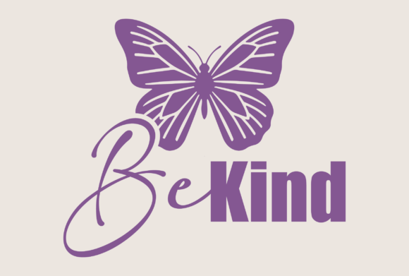 Purple Butterfly Be Kind Vector: A Design for Gentle Strength