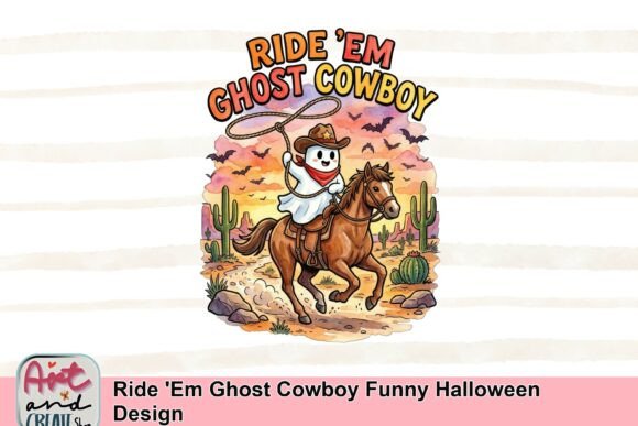 Ride 'Em Ghost Cowboy: A Spooky Halloween Design