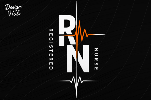 RN Heartbeat Line: A Registered Nurse PNG for Modern Design