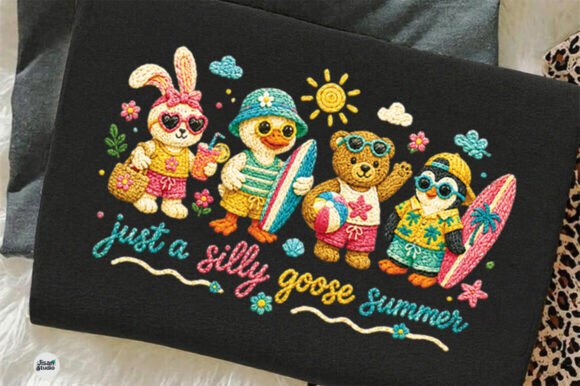 Silly Goose Summer Faux Yarn PNG: A Whimsical Design Asset