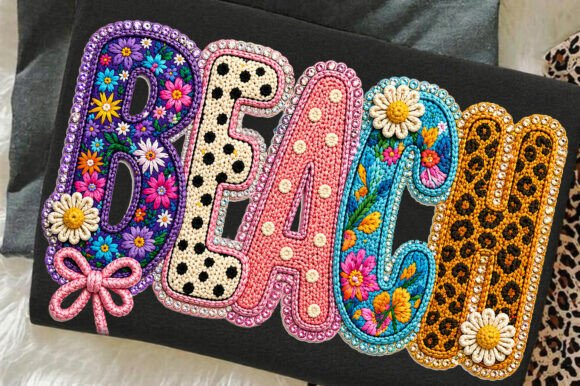 Summer Floral Beach Typography Yarn PNG: Your Next Design Essential