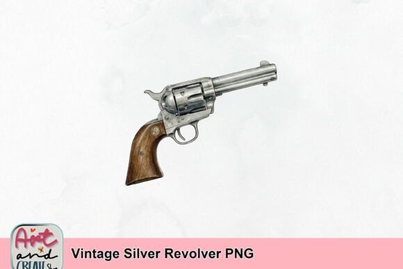 Vintage Silver Revolver PNG: A Designer's Asset